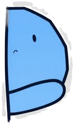 Blue character peeking